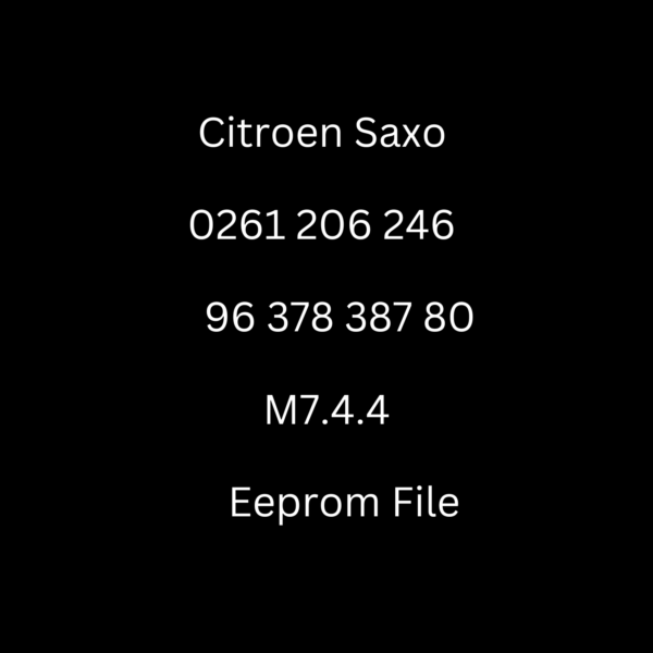 Citroen Saxo 0261206246 9637838780 M7.4.4 - Fichero Eeprom Original