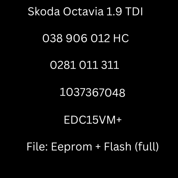 Skoda Octavia 1.9 TDI - 0281011311 - 038906012HC - EDC15VM+ - Fichero Original Full